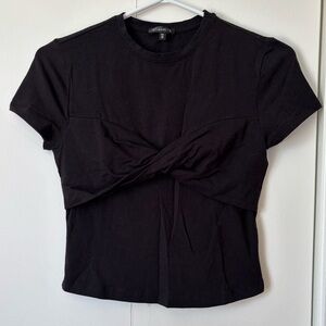 🎉4/30$🎉 Dynamite Black Twist-Front Crop Tee - Size S